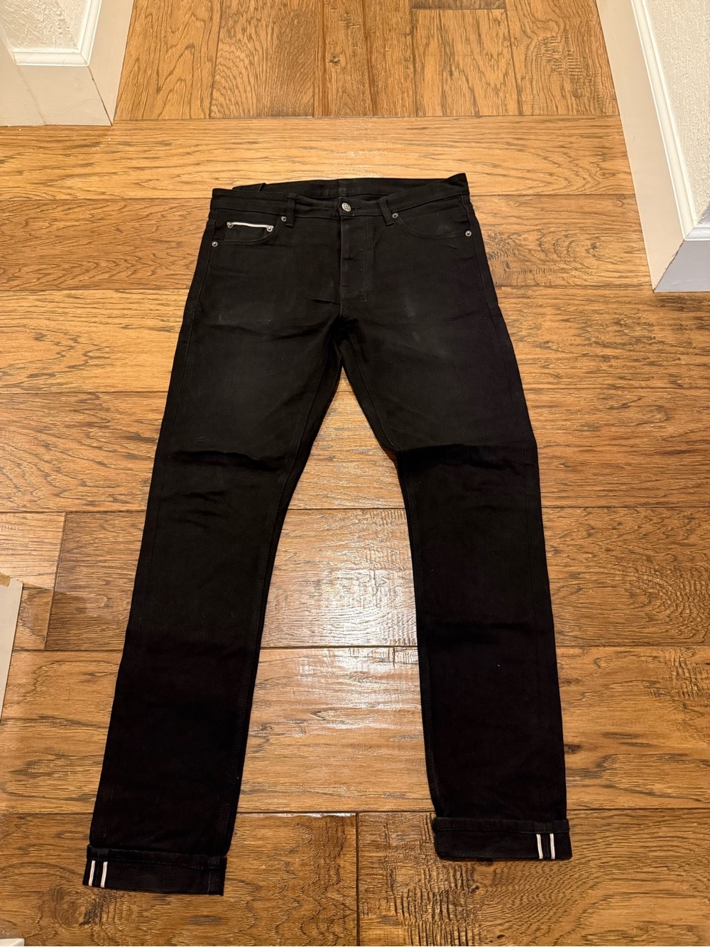 Ksubi Black Straight Men's Jeans with Subtle Zip Detail